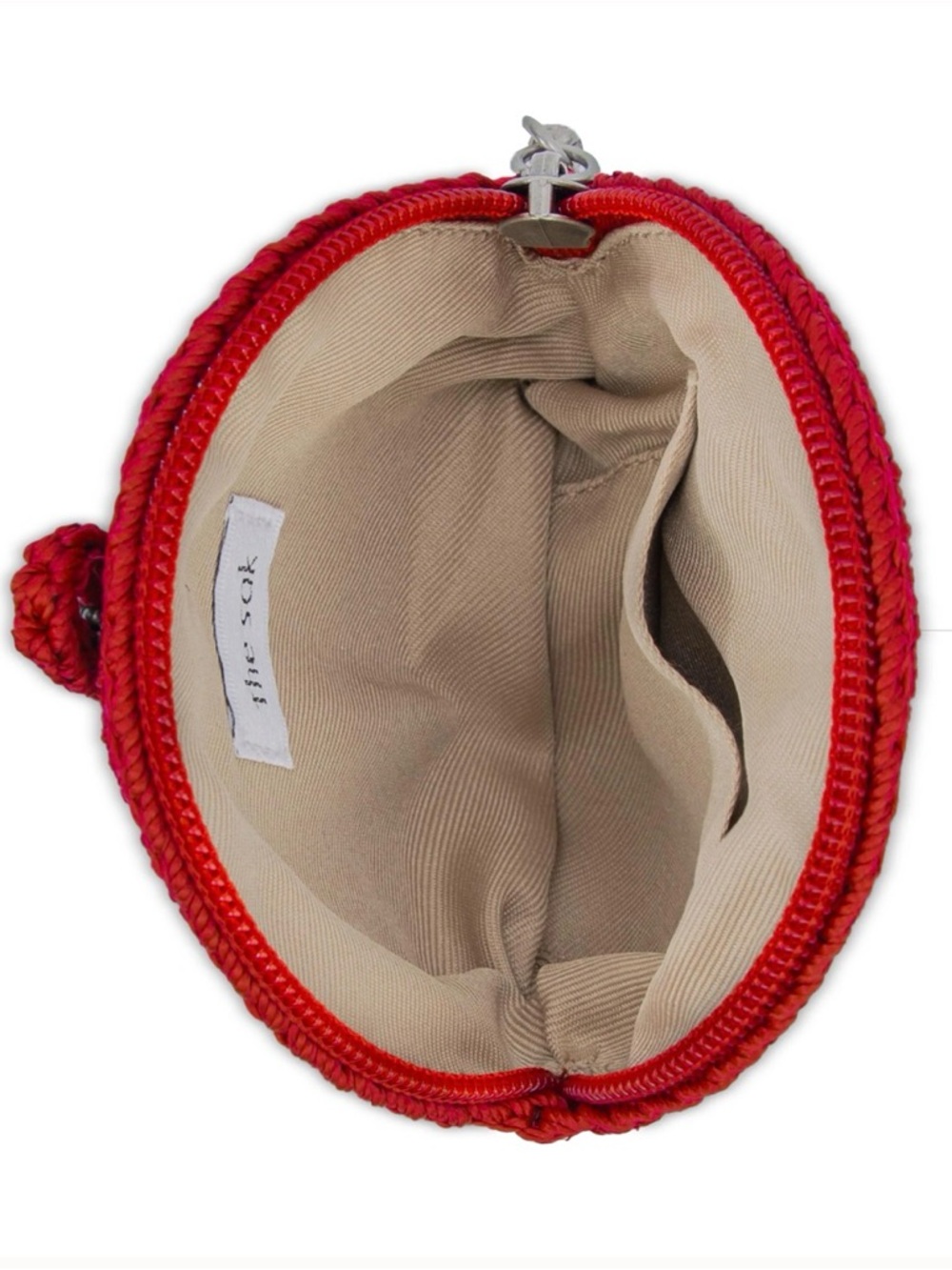 The Sak Tess Sling Bag Red Suede Shoulder Bag with Peace Tassel and Coin Pouch - Picture 9 of 9